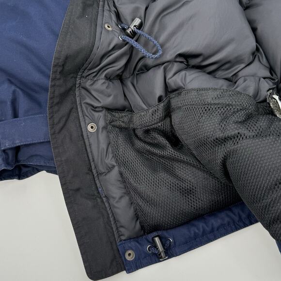 Vintage Eddie Bauer Navy Jacket Men’s XL Goose Down Coat Hooded Puffer Parka - Picture 8 of 16